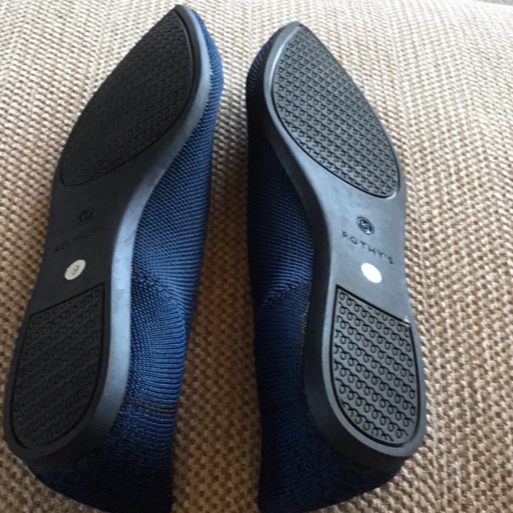NWOT Rothy’s Point Flats in Blue/Black Python Print - Picture 5 of 5